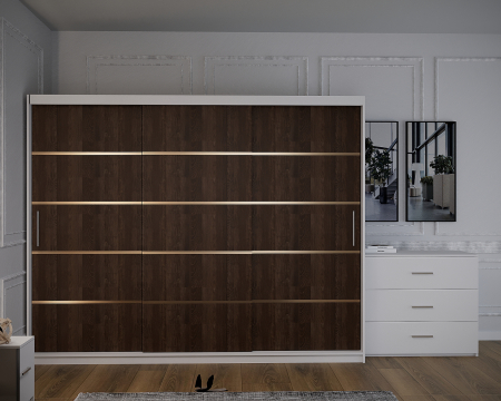 Dormitor Vista Tapitat Alb&Wenge Dressing 3 usi 250x200 [2]