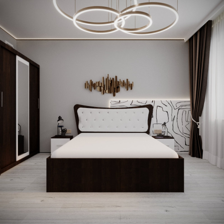 Dormitor Vista Tapitat Wenge&Alb 3 usi [4]