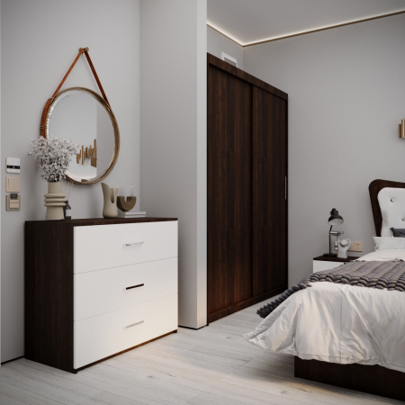 Dormitor Vista Tapitat Wenge&Alb [2]