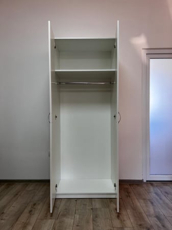 Dulap 2 usi Alb polita fixa si bara [1]