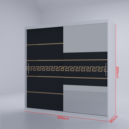 Dulap Venus Gold cu Oglinda Alb&Antracit 200*200 [3]