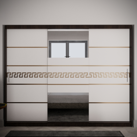 Dressing / Dulap - Dulap Venus Gold cu Oglinda Wenge&Alb 230*200