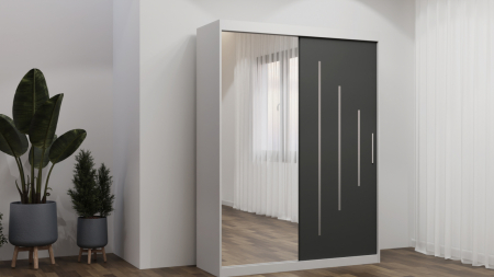 Dulap Venus Space 150x200 cu Oglinda Alb&Antracit [1]