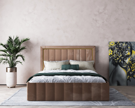 Pat  Elegance Tapițat  Bej   140x200 [4]