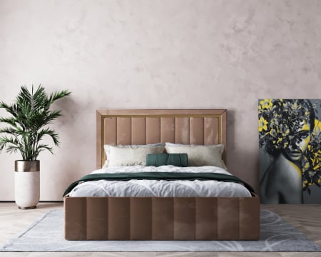 Paturi Tapitate - Pat Elegance Tapitat Bej 160x200