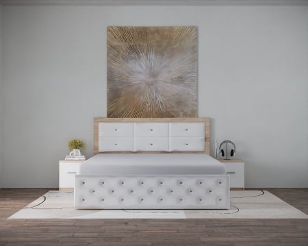 Set Pat Nemira New Sonoma&Alb cu Noptiere [4]