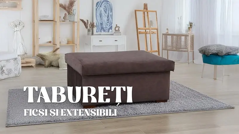 Tabureți Tapițați - Tabureți Extensibili - Tabureți cu Saltea - Tabureți Lovely cu Catifea - Mobil