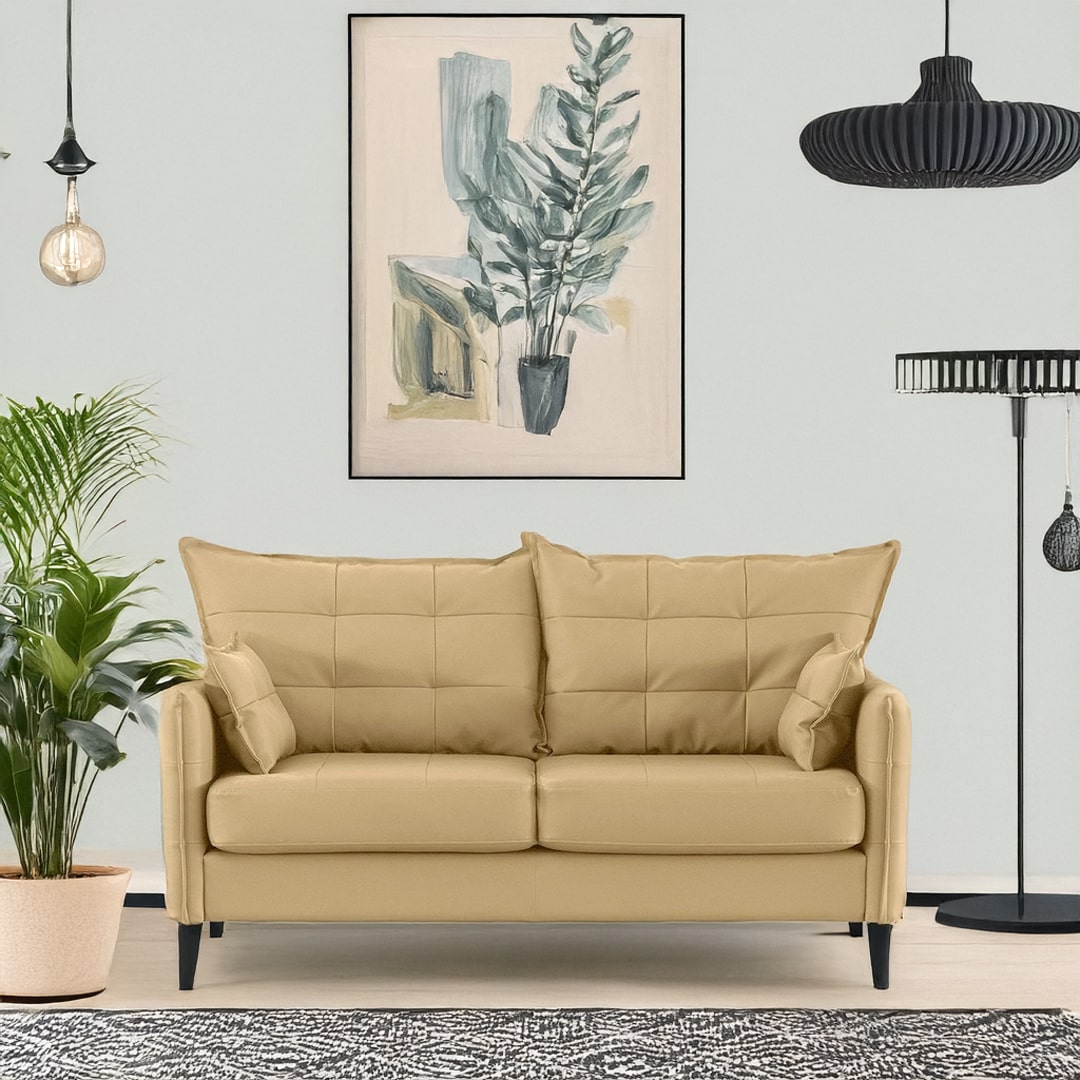 Canapeaua fixă BRIEF C2 din piele în stil industrial | Valmedy Collection