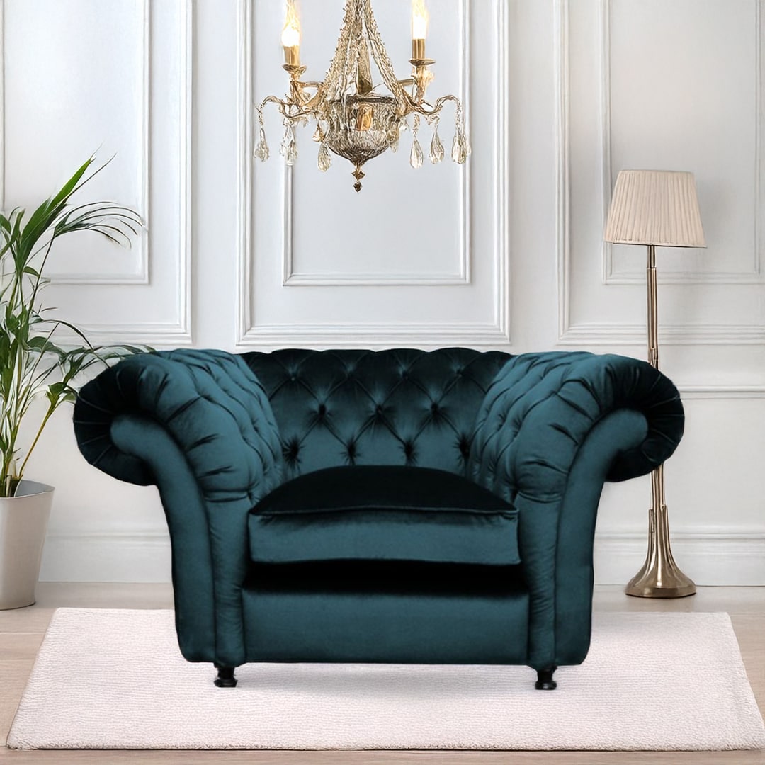 Fotoliul fix CHESTERFIELD cu butoni capitonați în stil clasic | Valmedy Collection