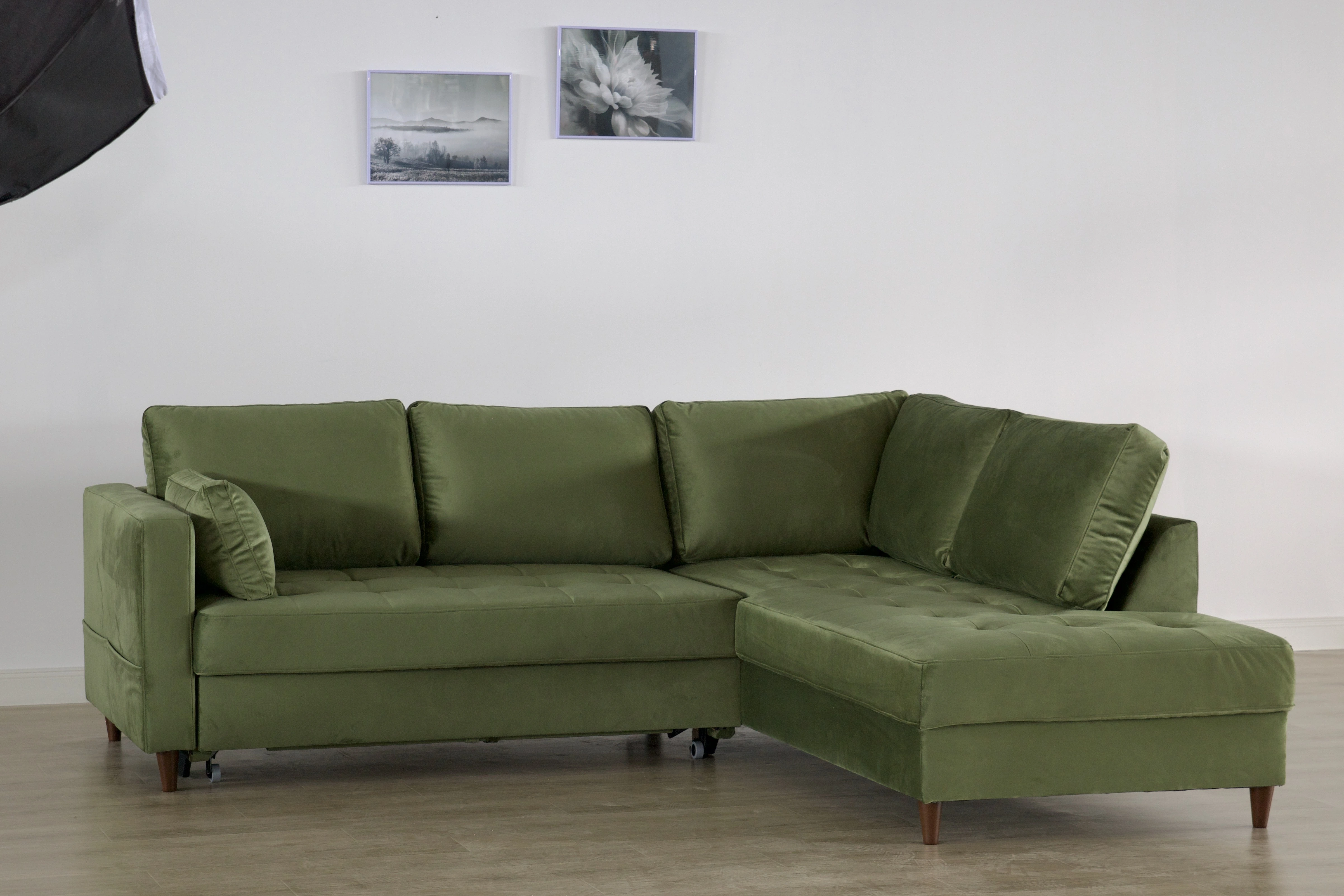 Colțar extensibil ARIANA L - 5 Locuri, Stofă, Catifea | Valmedy Collection [3]