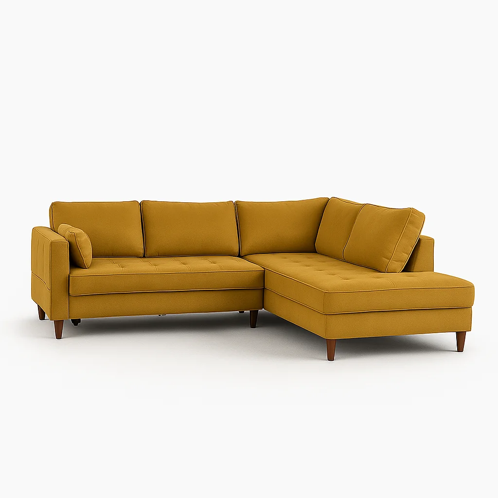 Colțare - Colțar extensibil ARIANA L - 5 Locuri, Stofă, Catifea | Valmedy Collection