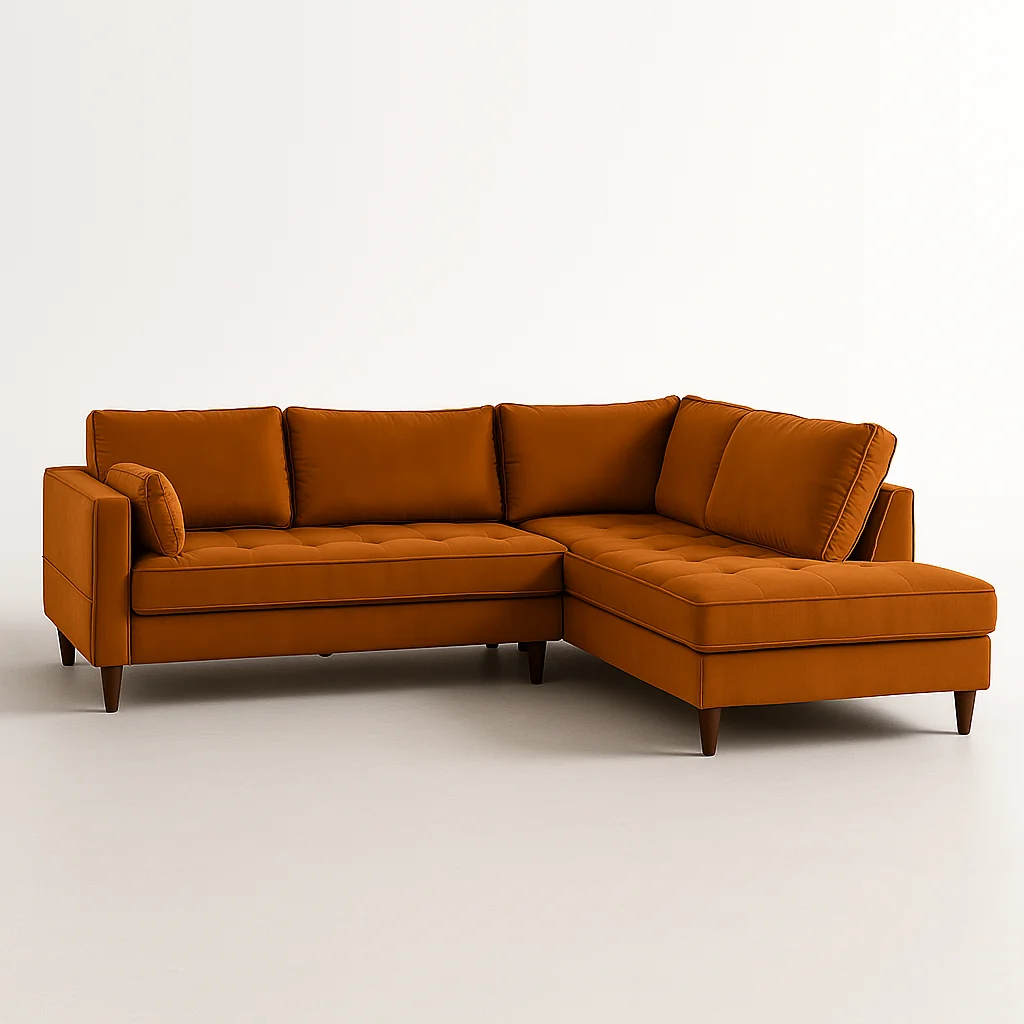 Colțare - Colțar extensibil ARIANA L - 5 Locuri, Stofă, Catifea | Valmedy Collection