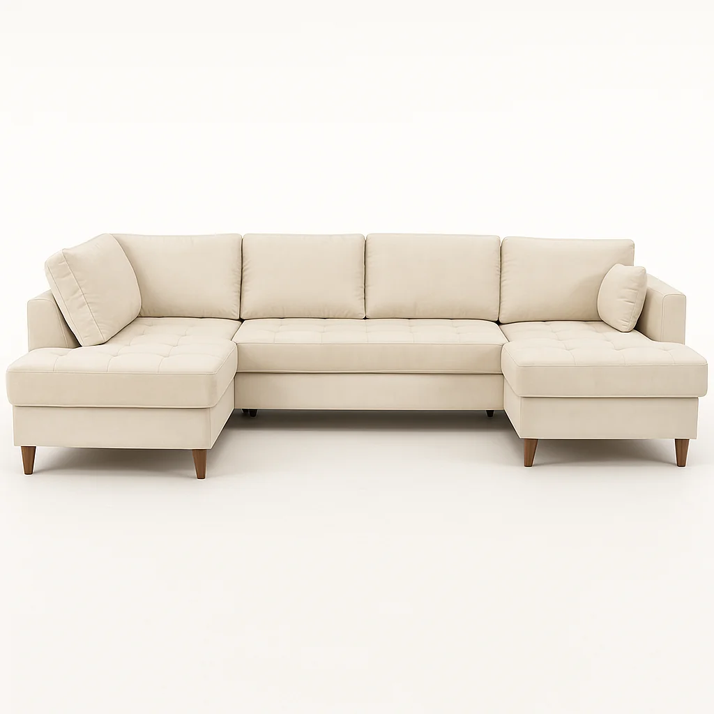 Colțare - Colțar extensibil ARIANA U - 7 Locuri, Stofă, Catifea | Valmedy Collection