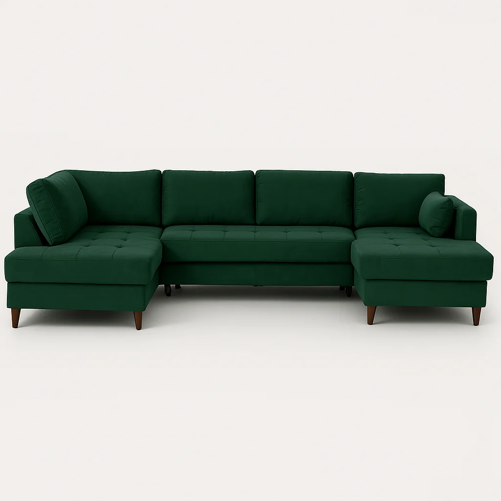 Colțare - Colțar extensibil ARIANA U - 7 Locuri, Stofă, Catifea | Valmedy Collection