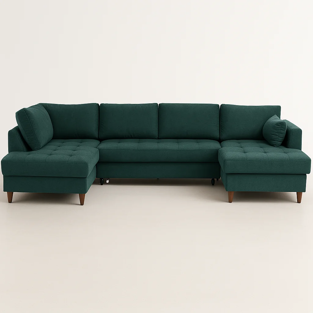 Colțare extensibile - Colțar extensibil ARIANA U - 7 Locuri, Stofă, Catifea | Valmedy Collection