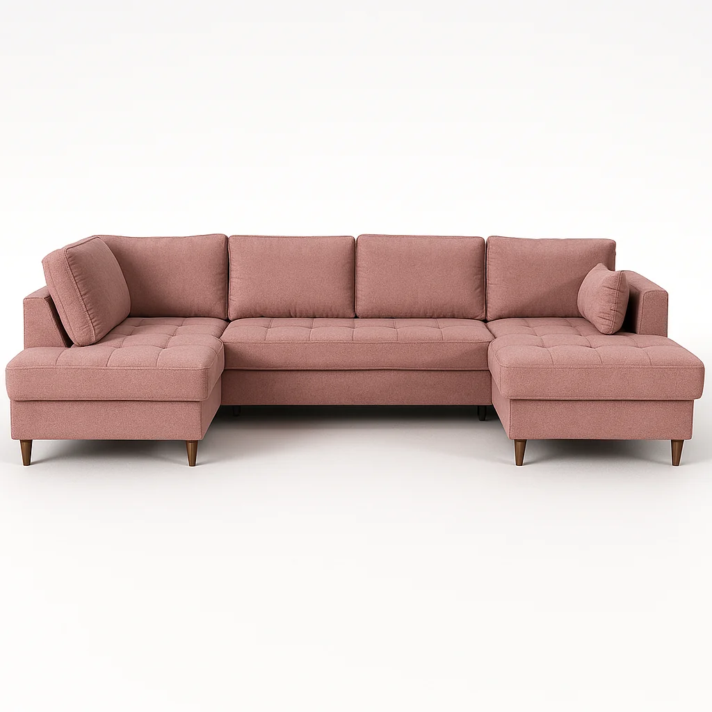 Colțare - Colțar extensibil ARIANA U - 7 Locuri, Stofă, Catifea | Valmedy Collection