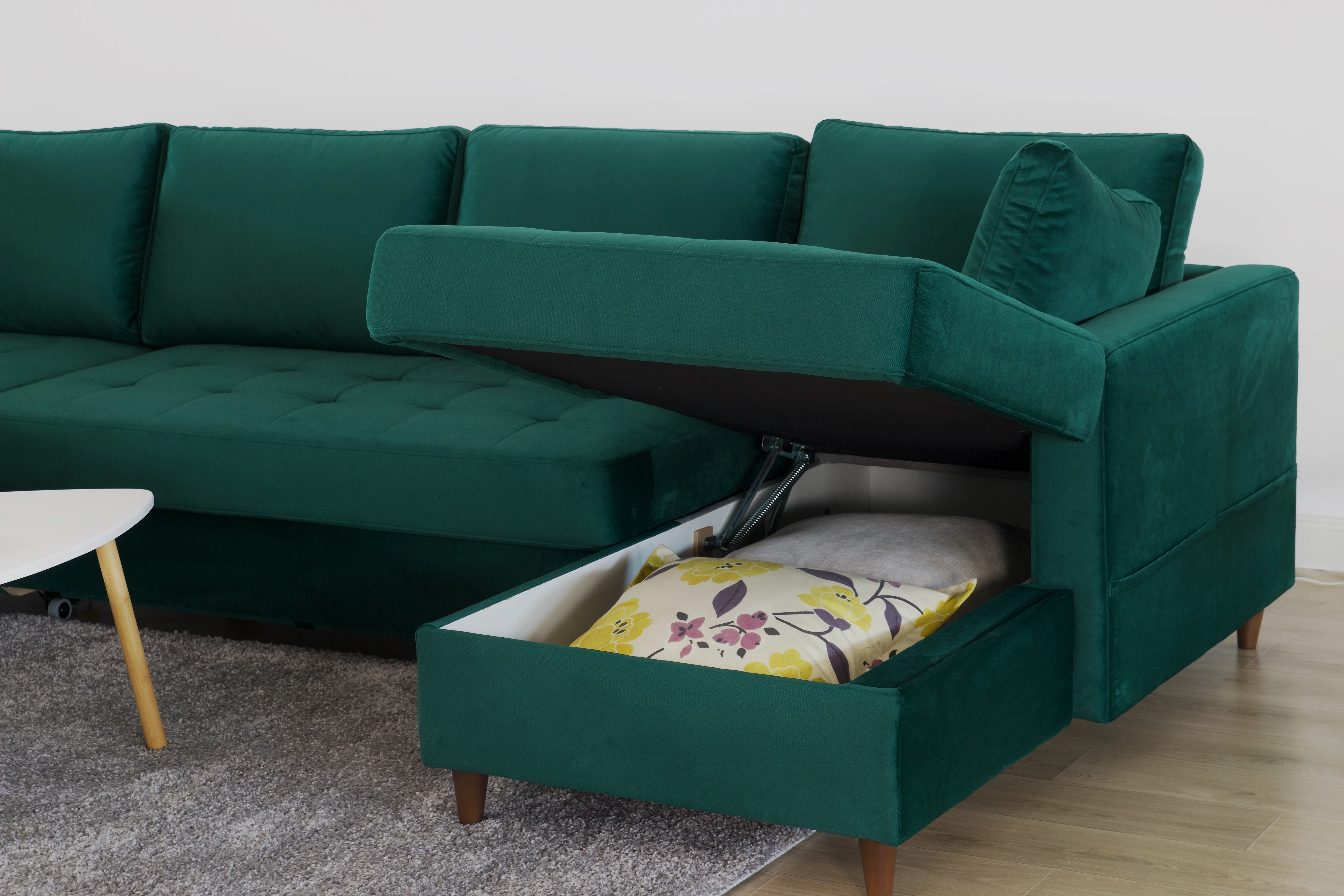 Colțar extensibil ARIANA U - 7 Locuri, Stofă, Catifea | Valmedy Collection [3]