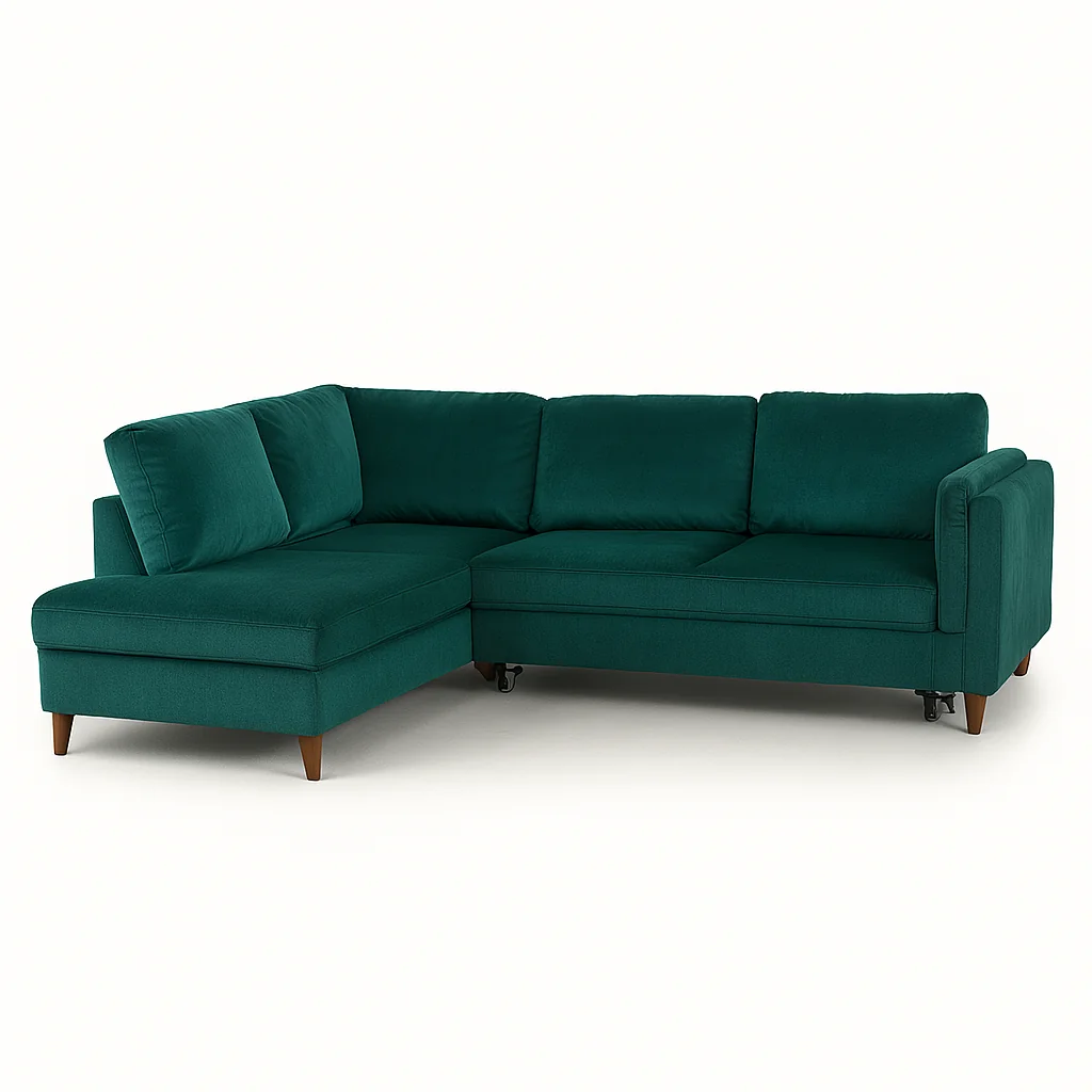 Colțare - Colțar extensibil BRANDON L - 5 Locuri, Catifea | Valmedy Collection