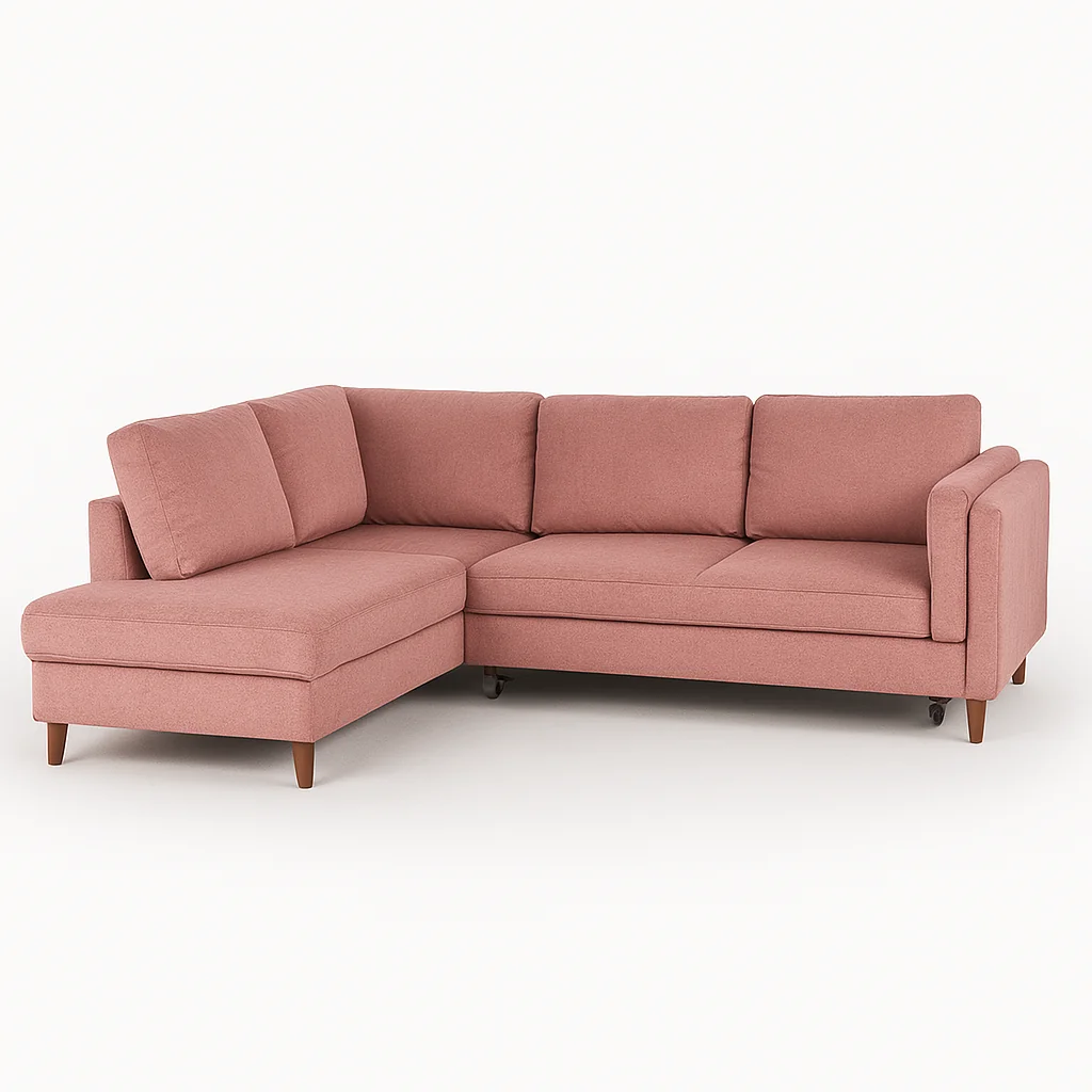 Colțare - Colțar extensibil BRANDON L - 5 Locuri, Catifea | Valmedy Collection