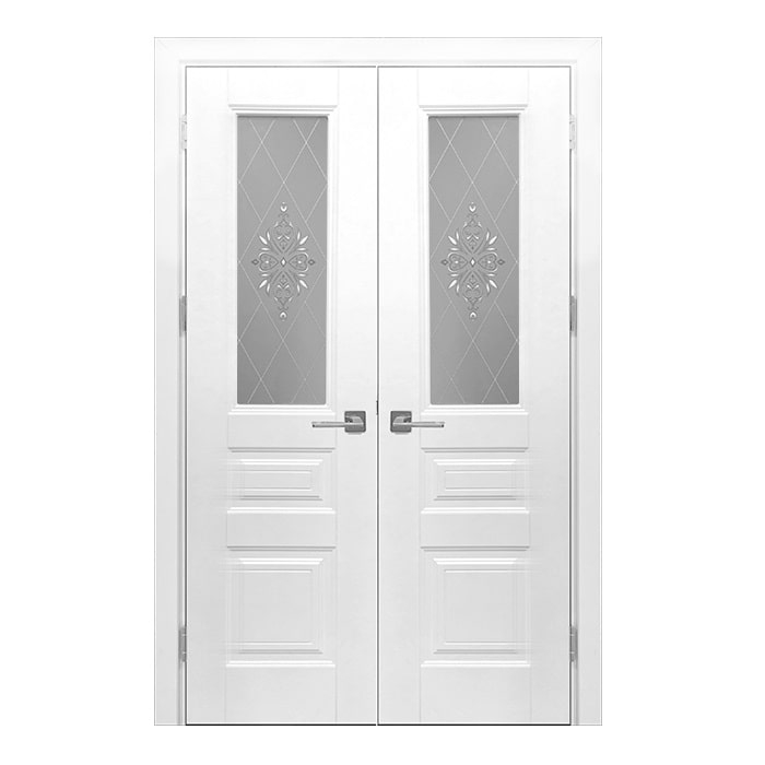 Set uși duble de interior cu sticlă, Retro [2]