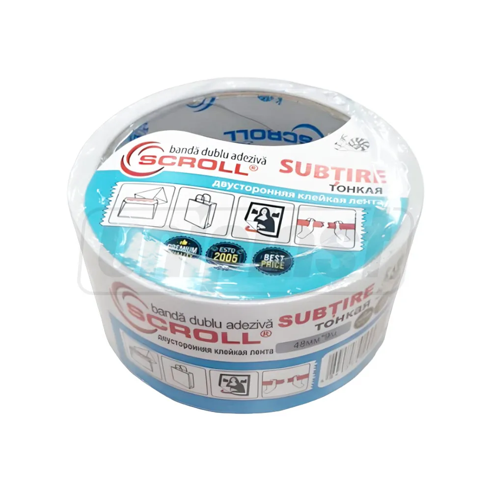 Bandă adezivă, bandă izolatoare - Banda adeziva subtire dublu 18 mm x 20 m