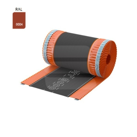 Elemente auxiliare p/u acoperiş - Banda coamă ROLL ECCO 180mm x 5m pentru ventilare, RAL 8004, roșu