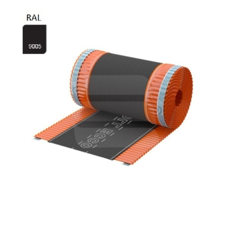 Elemente auxiliare p/u acoperiş - Banda coamă ROLL ECCO 180mm x 5m pentru ventilare, RAL 9005 negru