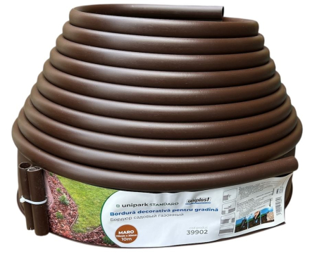 Furtunuri de grădină și accesorii pentru irigare (Cellfast) - Bordura decorativa pentru gradina 103 mm x 12 mm x 10 m (maro) Unipark ECO  UNIPLAST