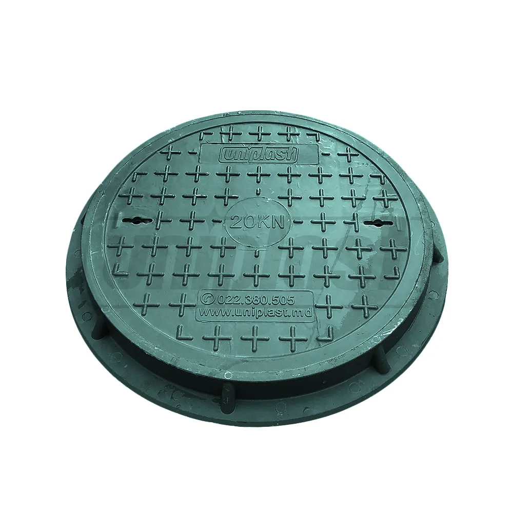 Canalizare - Capac canalizare cu rama D.600x30 / 2 t (verde) (pentru zone pietonale/gradina) (650x45 mm, 20 kg)