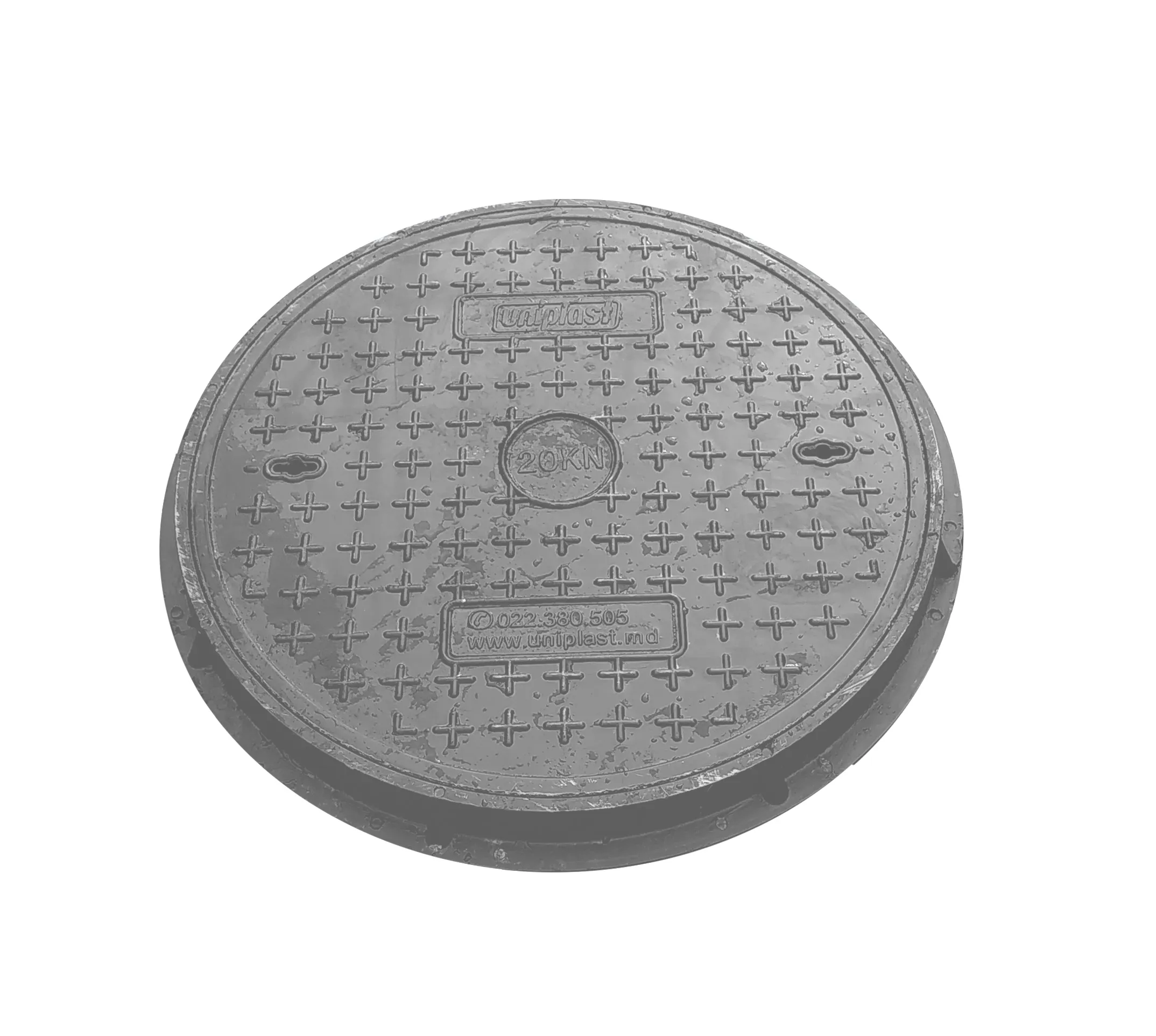 Canalizare - Capac canalizare cu rama D.700x30 / 2 t (gri/gri inchis) (pentru zone pietonale/gradina) (760x45 mm, 25 kg)