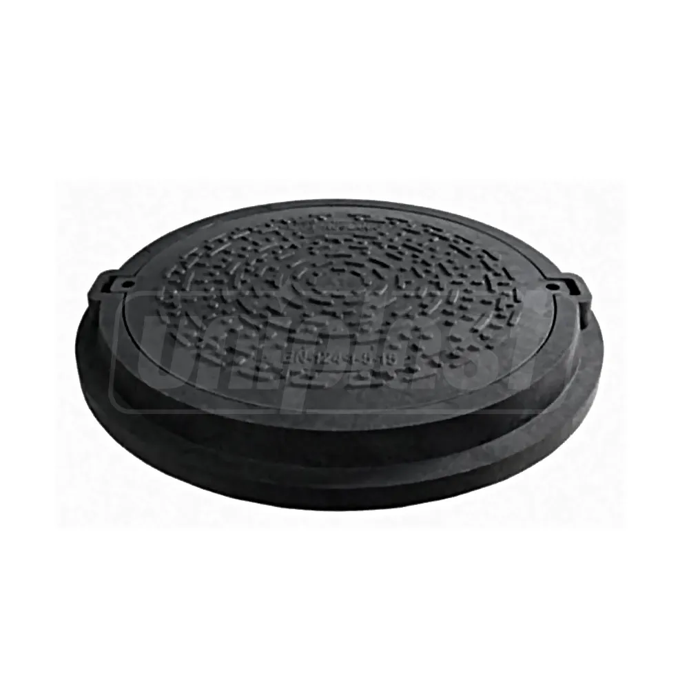 Canalizare - Capac cu rama compozit B125 (nisip+polimer) D.665 (negru) 820(720)x660x80 mm / 47 kg