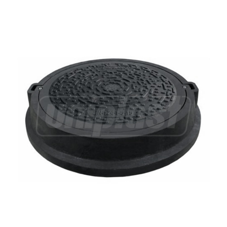 Canalizare - Capac cu rama compozit D400 (nisip+polimer) D.665 (negru) 820(720)x665x140 mm / 74 kg