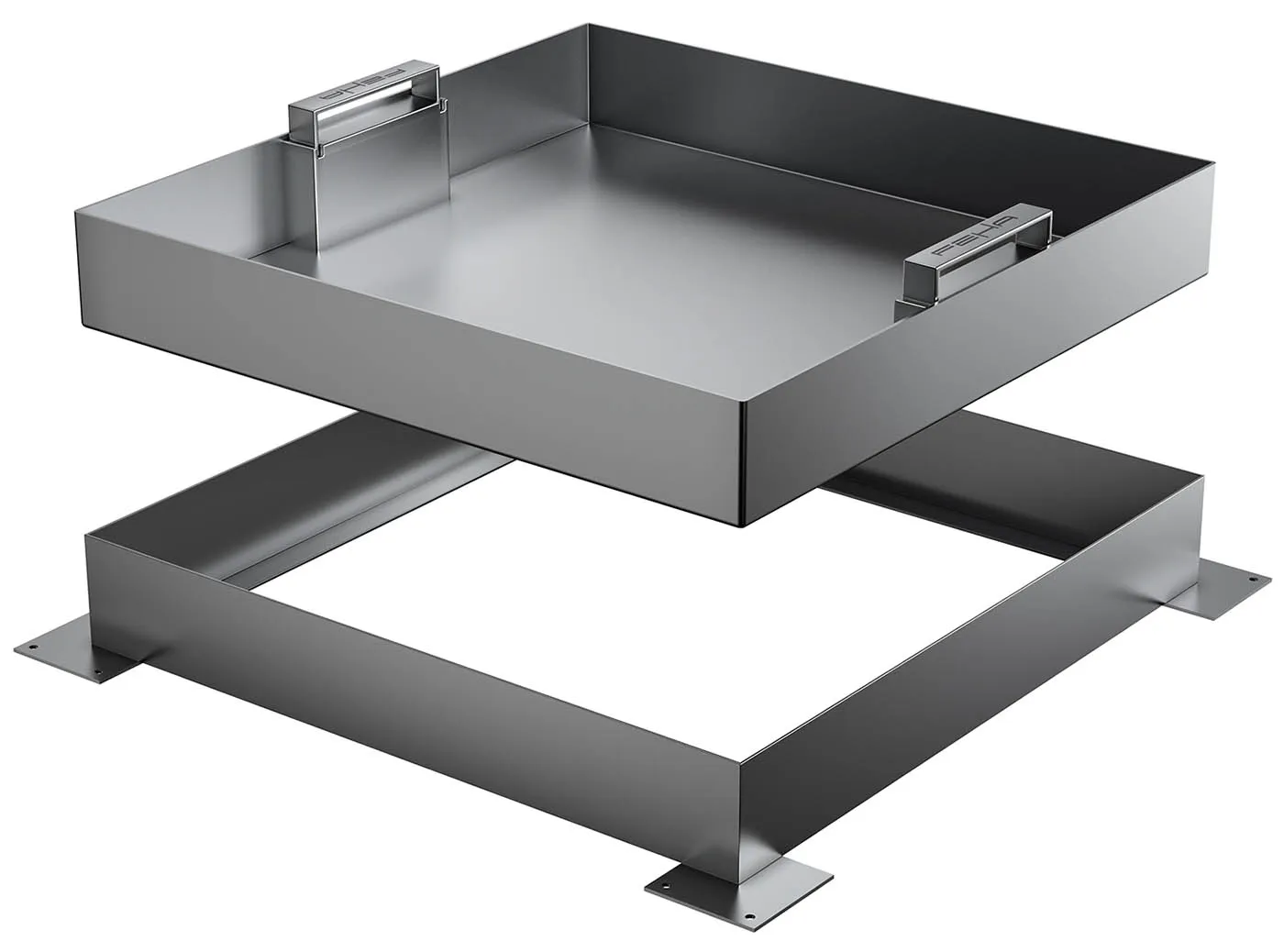 Capace din aluminiu - Capac pentru camin de vizitare inox patrat 900x900x25 mm A15 (invizibil)