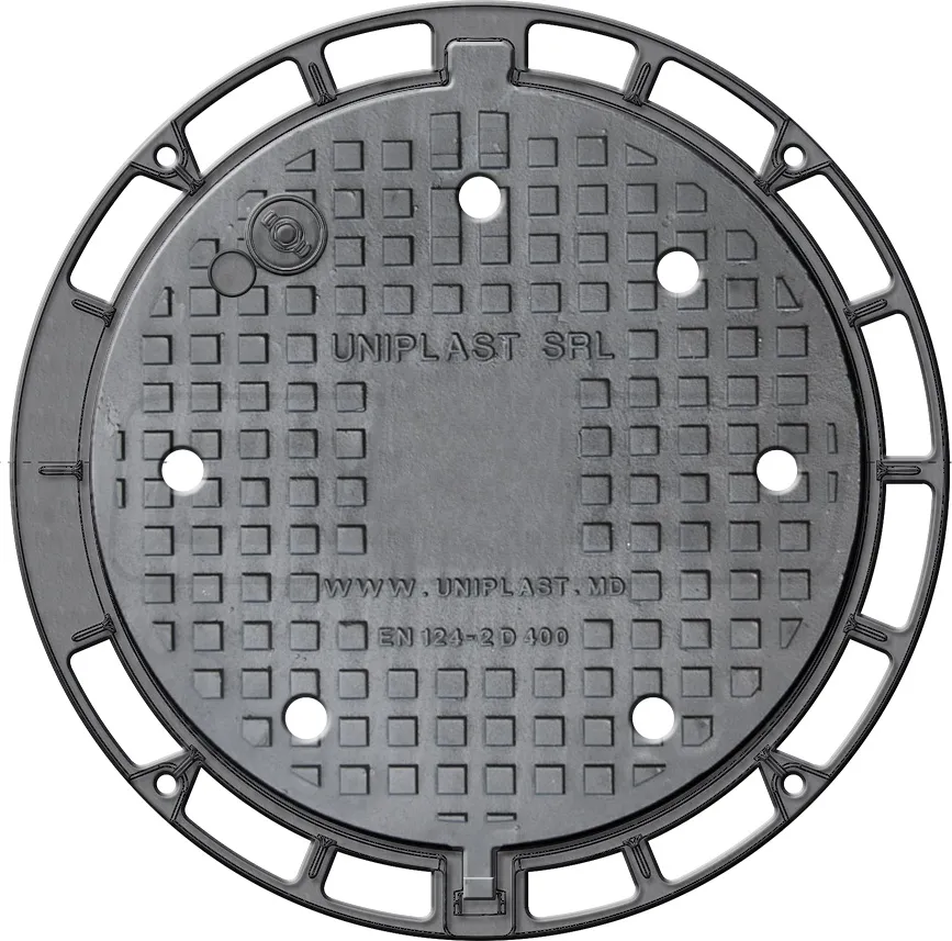 Capace din fontă - Capac ventilat din fonta D.600 EN-124 D400 42 kg cu gauri (627x785x100 mm) MR TR