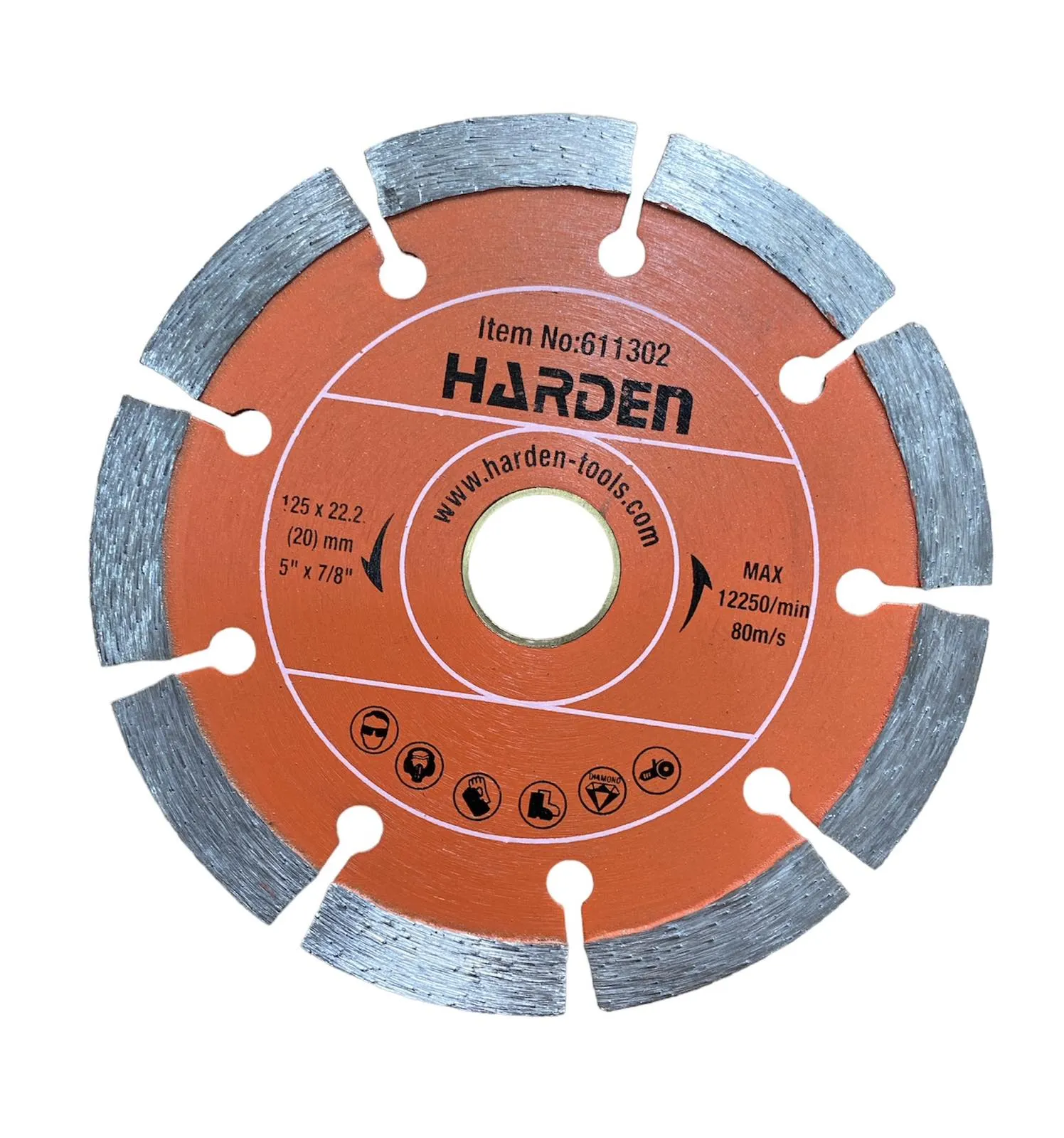 Accesorii pentru scule electrice - Disc diamantat cu segmente 125 x 22.2 mm Industrial  HARDEN