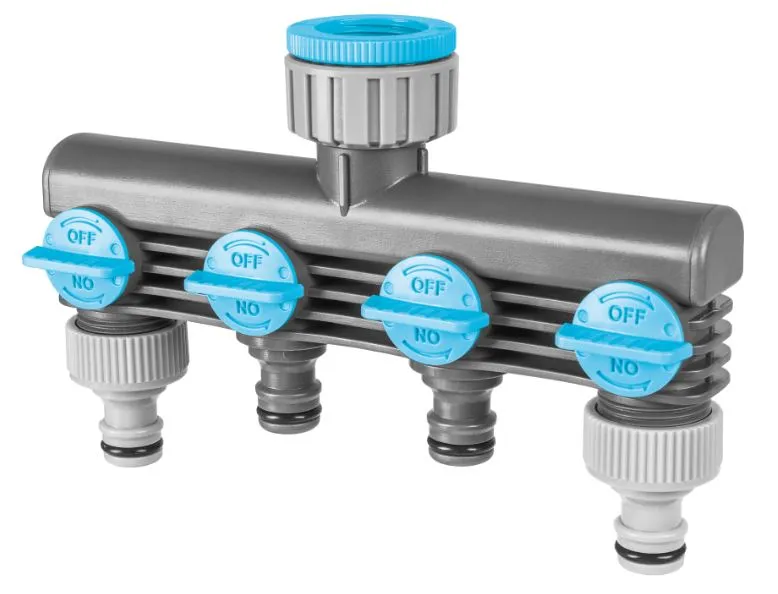 Furtunuri de grădină și accesorii pentru irigare (Cellfast) - Distribuitor cu 4 cai pentru furtun  CELLFAST