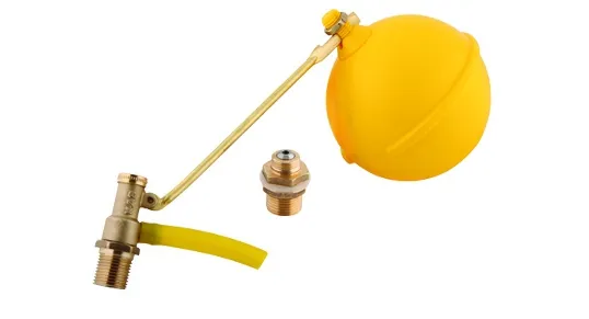 Mecanisme de admisie și evacuare, supape plutitoare pentru diverse rezervoare - Flotor rezervor alama D. 1.1/4"  KAS