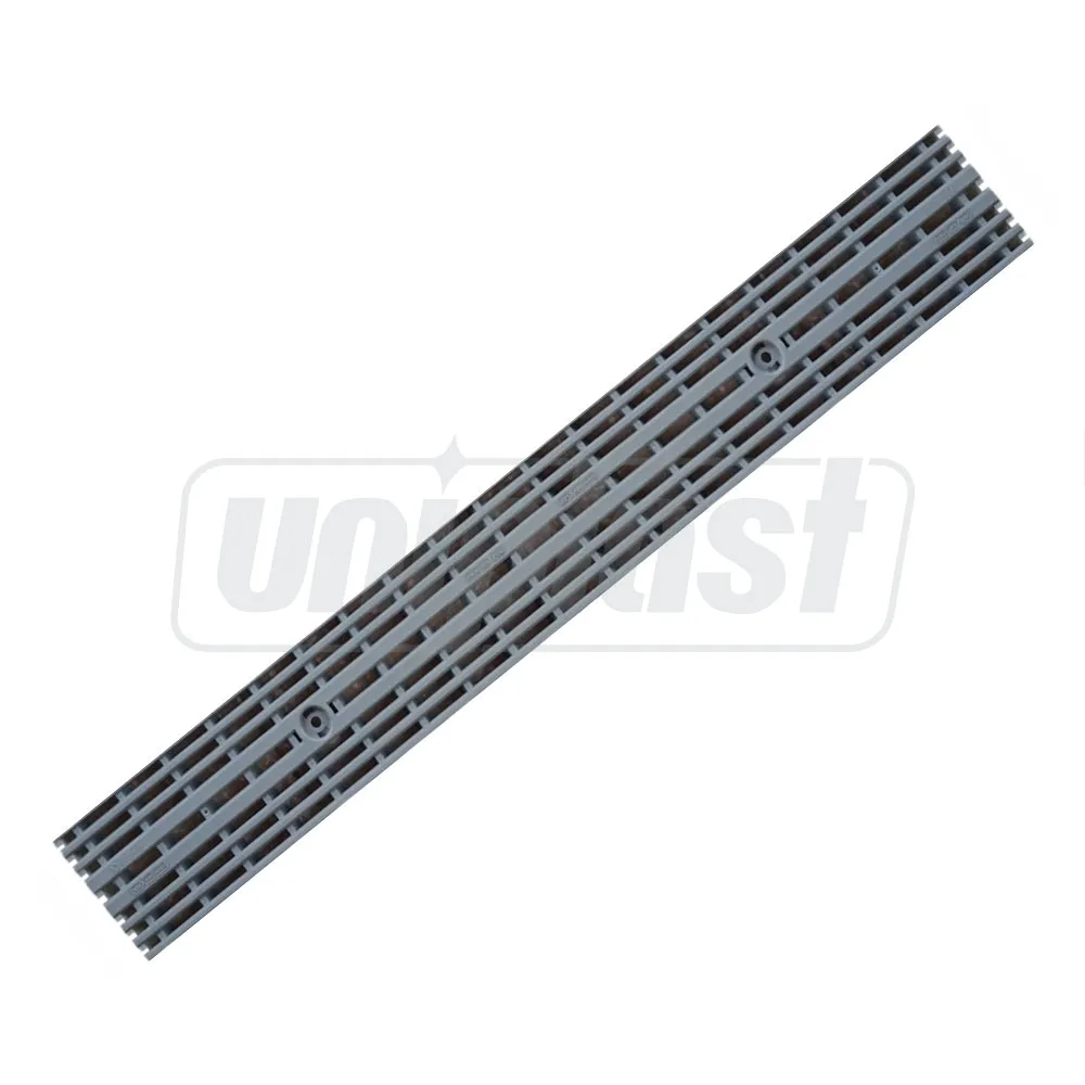 Grile și canale de scurgere; trape de curte din fontă și plastic - Gratar canalizare PP fara rigola 1000x126 mm A15 (gri) Art. 4404  ZMM MAXPOL