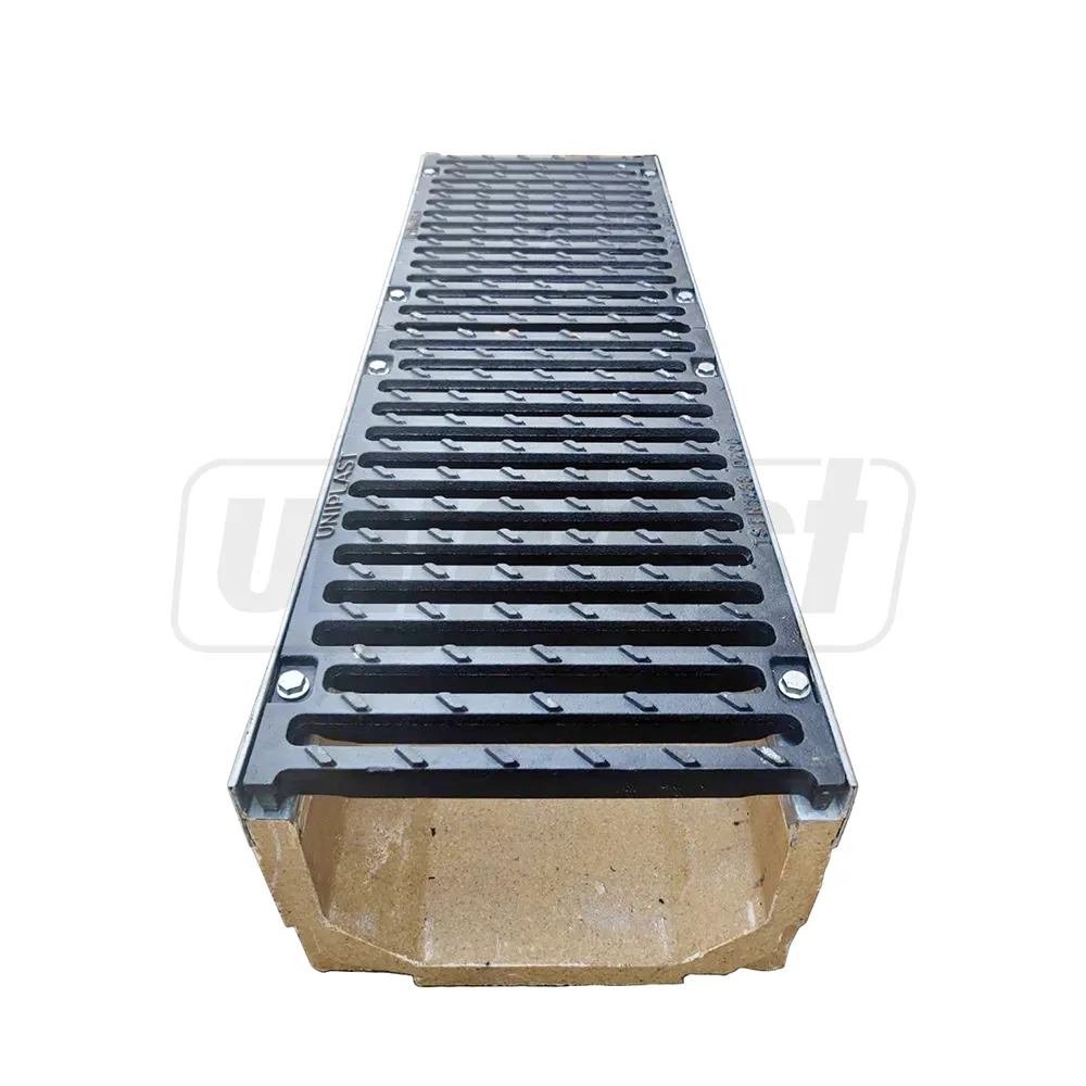 Canalizare - Gratar fonta canalizare cu rigola fibrobeton L=1000 mm H=200 mm B=300 mm EN124 D400 TR