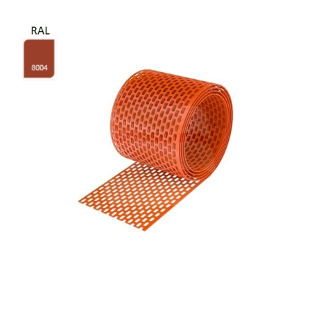 Elemente auxiliare p/u acoperiş - Grila pentru ventilare Eurovent 80mm x 5m, RAL 8004 Roșu