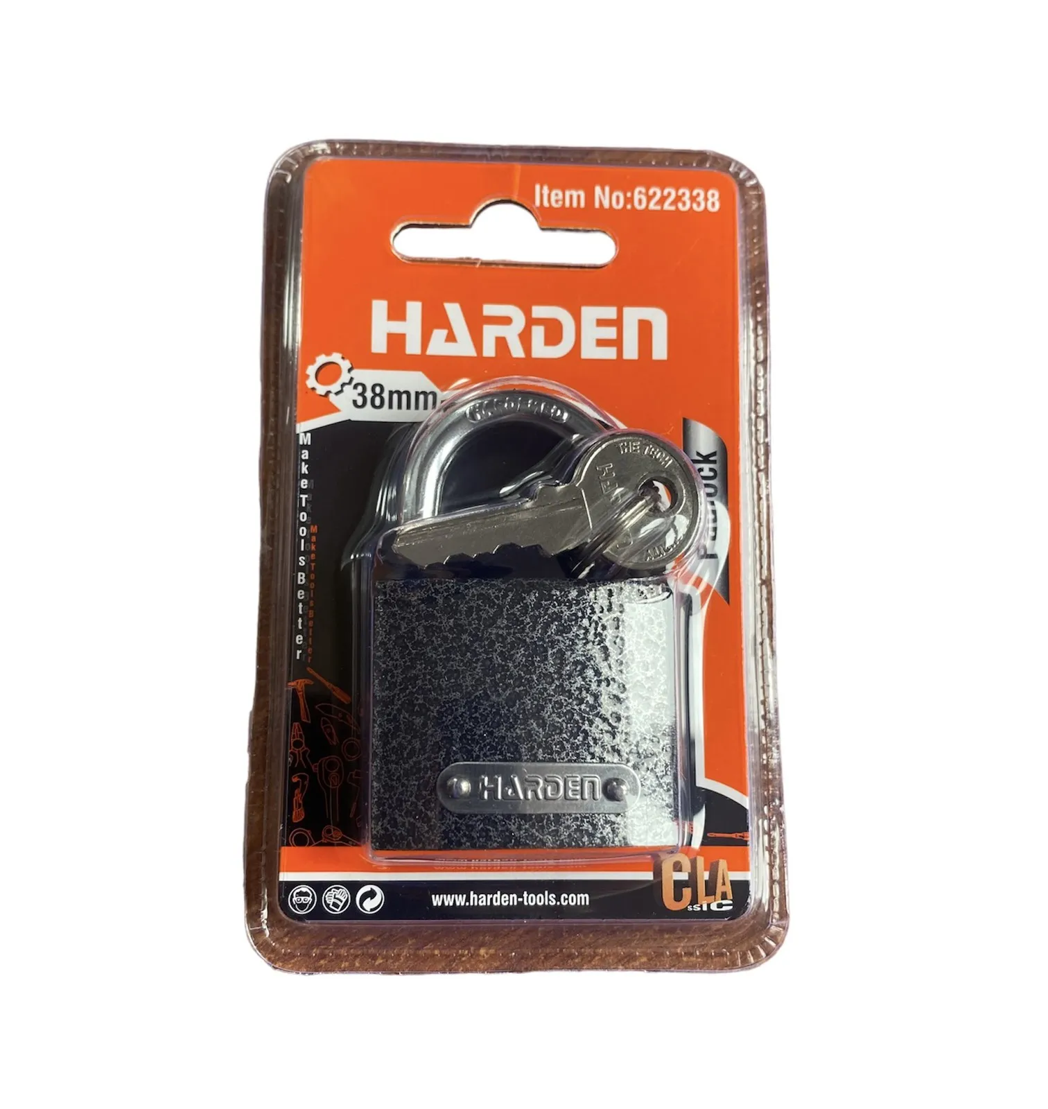 Lacăte - Lacat atirnat 38 mm, 125 g (alama)  HARDEN