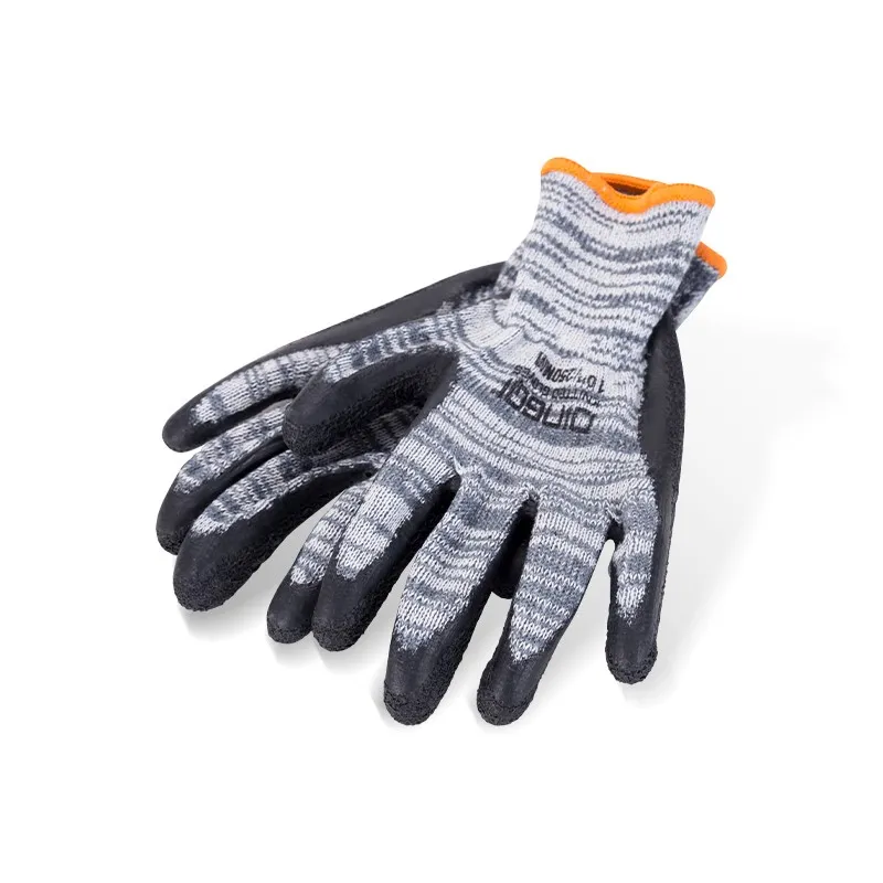 Echipamente individuale de protecție și altele - Manusi cu strat de protectie din PU (poliuretan) pe palme si degete, 10" (gri/negru)  DINGQI