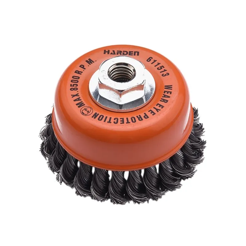 Accesorii pentru scule electrice - Perie rotunda de otel  75 mm cu piulita M14x2 Pro  HARDEN