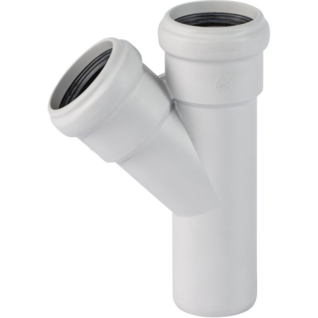 Țevi și fitinguri din PP 3A pentru canalizare silențioasă (SCOLAN, HAKAN) - Ramificatie PP D. 58 x 58 / 45° Skolan Safe® Os-33220  OSTENDORF