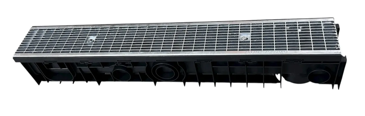 Canalizare - Rigola canalizare set PP cu grila din otel zincat B125 100x100 (150x100x1000) mm  SAB