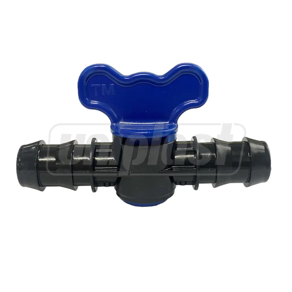 Țeavă pentru irigare prin picurare. Fitinguri - Robinet trecere tub de picurare + tub de picurare D. 20 fluture  MTS