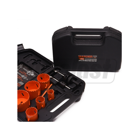 Accesorii pentru scule electrice - Set carote lemn 11 piese (22-64 mm) Industrial  HARDEN