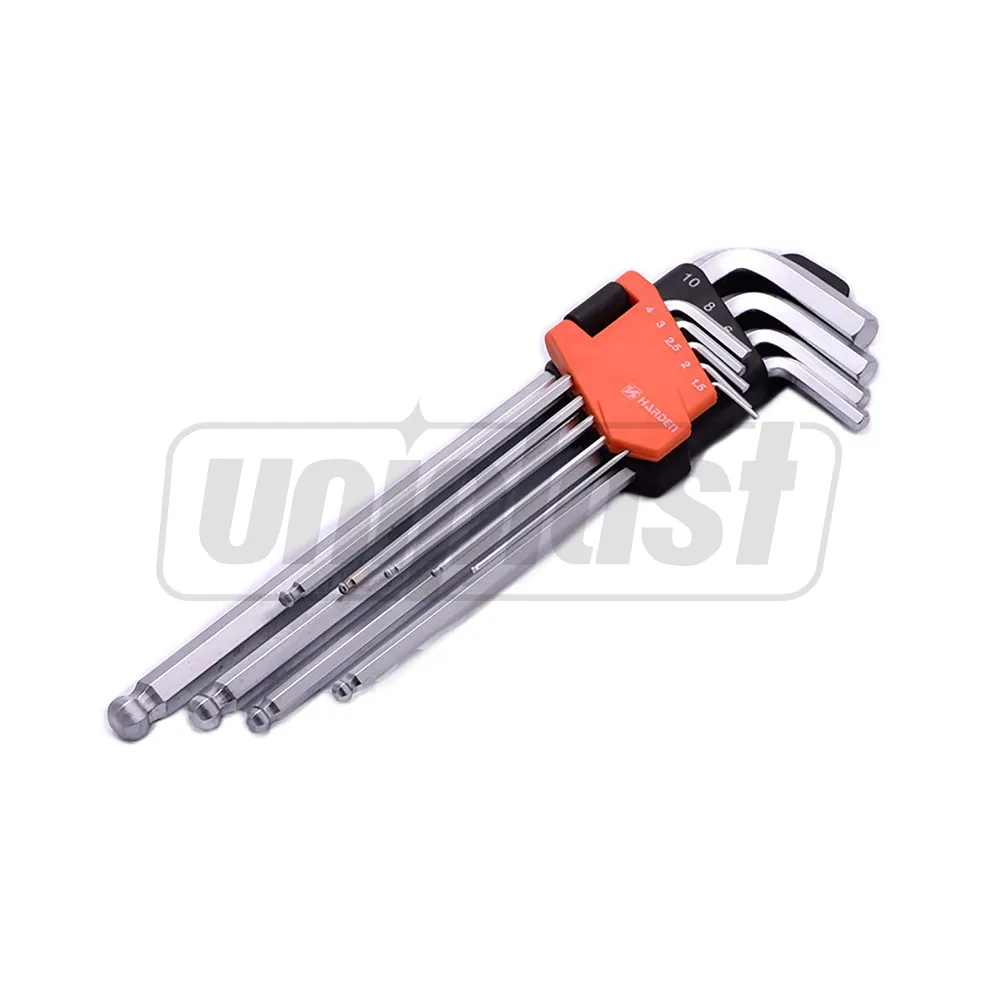 Scule pentru montaj. Șurubelnițe - Set chei hexagonale cu cap sferic - 9 buc. (1.5-10 mm) Pro  HARDEN