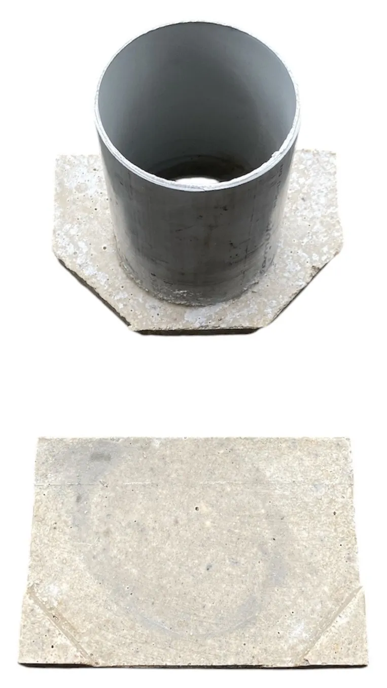 Grile și canale de scurgere; trape de curte din fontă și plastic - Set placa (2 buc.) capat fibrobeton 125x100 mm D. 75 PVC pentru rigole 1000x125x100 mm (set 1 buc. exterioara + 1 buc. interioara) TR