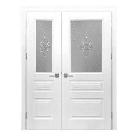 Uși de interior - Set uși duble de interior cu sticlă, Retro